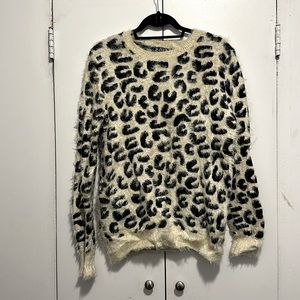 Pol fuzzy leopard sweater